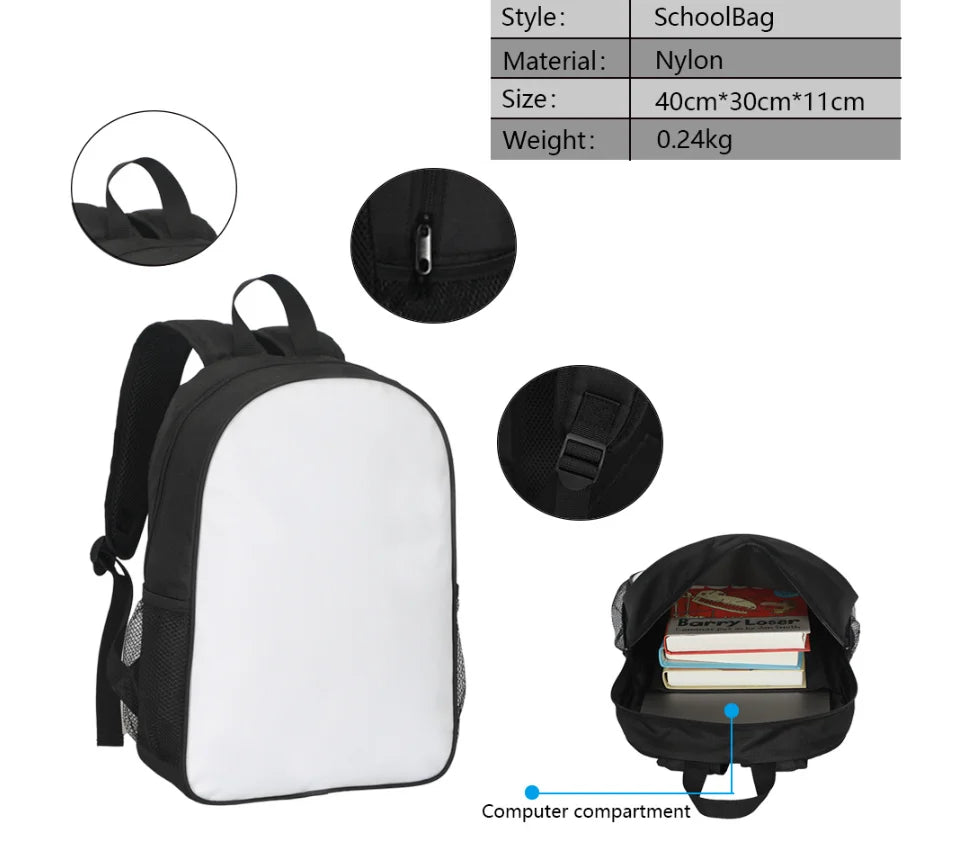 Kids' Cartoon School Backpack with Front Pocket