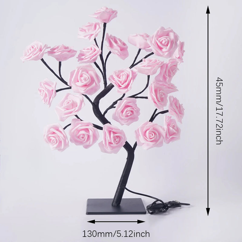 USB-Powered LED Rose Tree Night Light