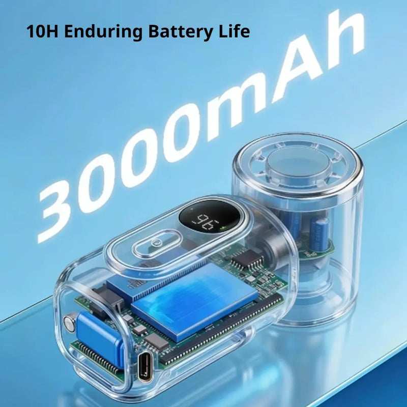 3-in-1 Rechargeable Mini Fan with Digital Display