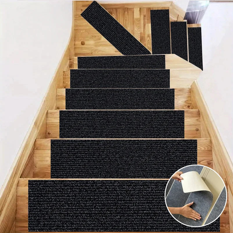 Self-Adhesive Non-Slip Stair Tread Carpet Mats