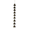 Vintage iron wind chime with multiple hanging bells for outdoor garden decor