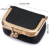Genuine Leather Kiss Lock Coin Purse with Key Ring