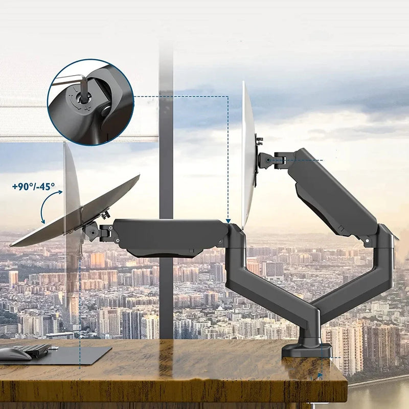 Dual Monitor Desk Mount with Full Motion Arms