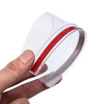 Clear plastic rain and sun visors for car side mirrors