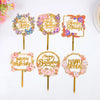 Golden Acrylic Happy Birthday Cake Topper