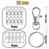 Silver Swivel Snap Hooks with Key Rings (20-Pack)