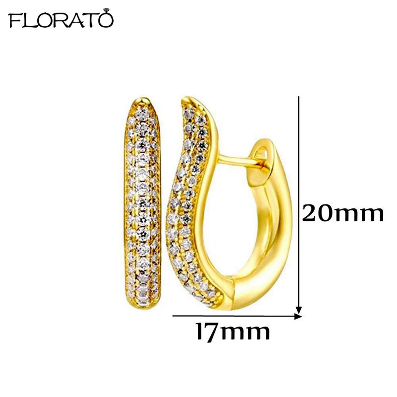 Minimalist CZ Huggie Hoop Earrings