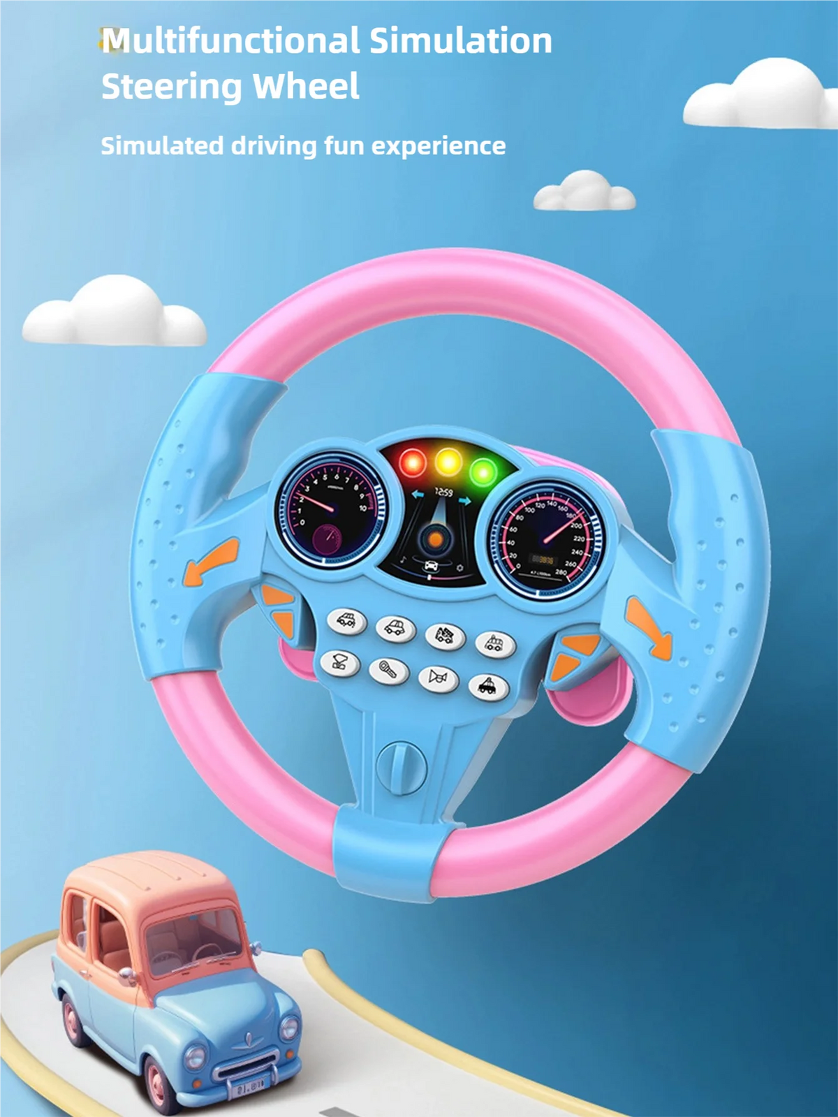 360° Rotating Music Steering Wheel Toy for Kids