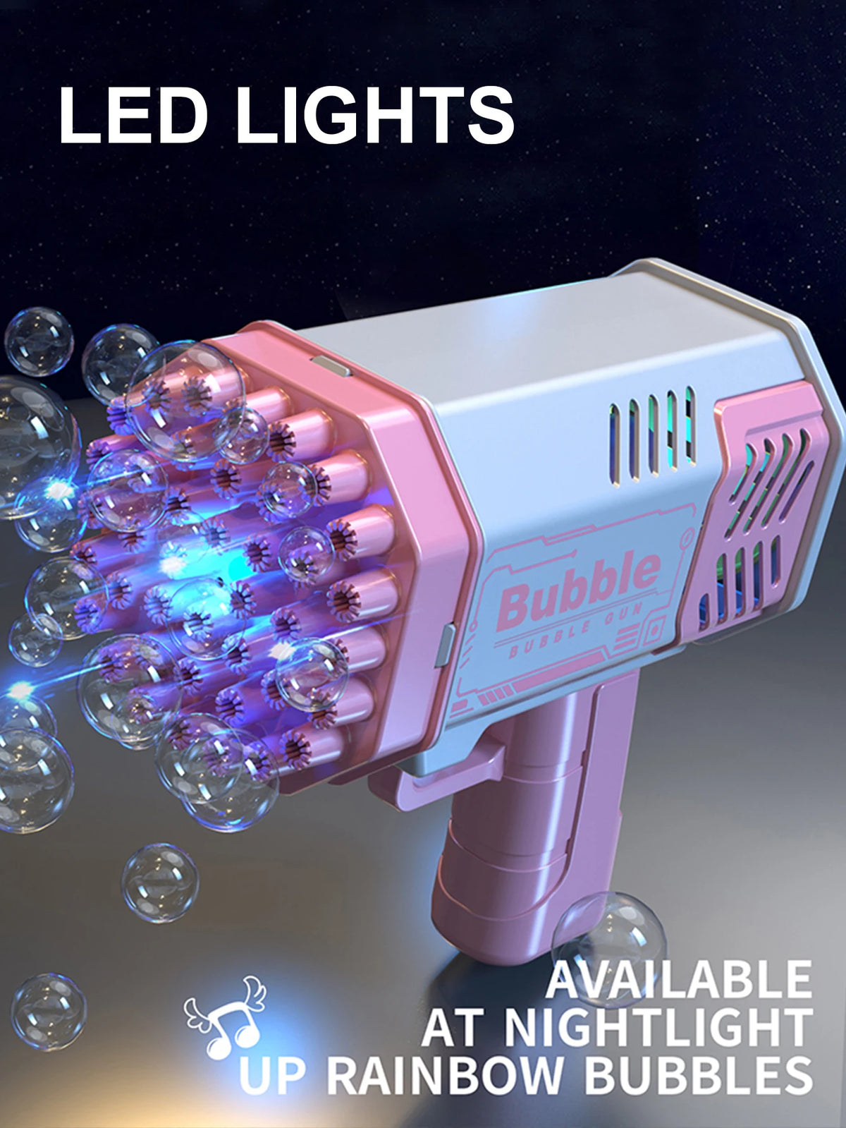 Kids Bubble Blower Gun - 40 Hole Electric Toy