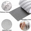 Diagram showing the layers of self-adhesive window screen repair tape including release liner, fiberglass liner, and adhesive