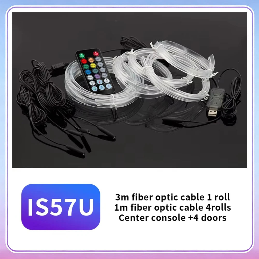 Rolls of 3m fiber optic cable for center console and four doors