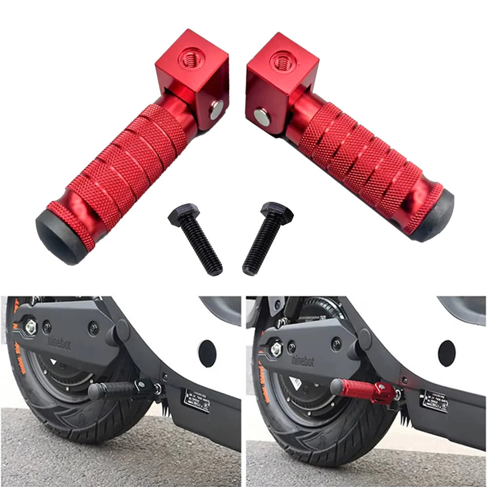 M8 Aluminum Alloy Foldable Motorcycle Rear Footrests (Pair)