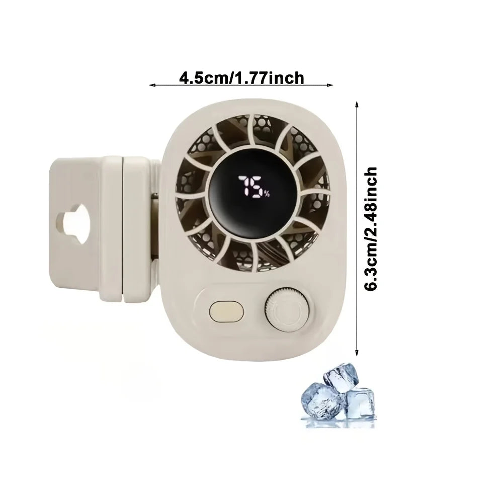 360° Rotatable Clip-On Car Fan with USB Rechargeable Battery