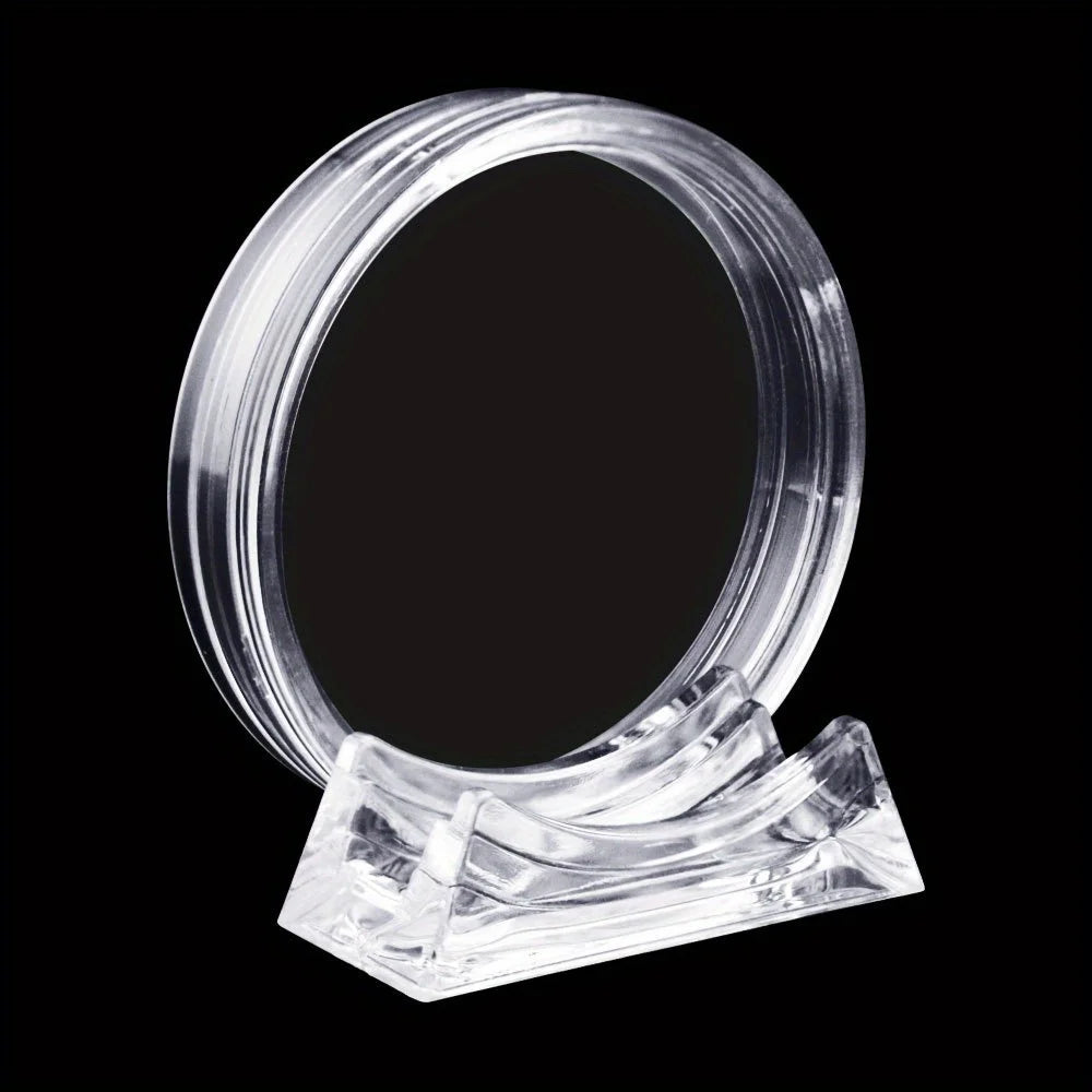 Transparent Coin Display Holders with Stands (10-Pack)