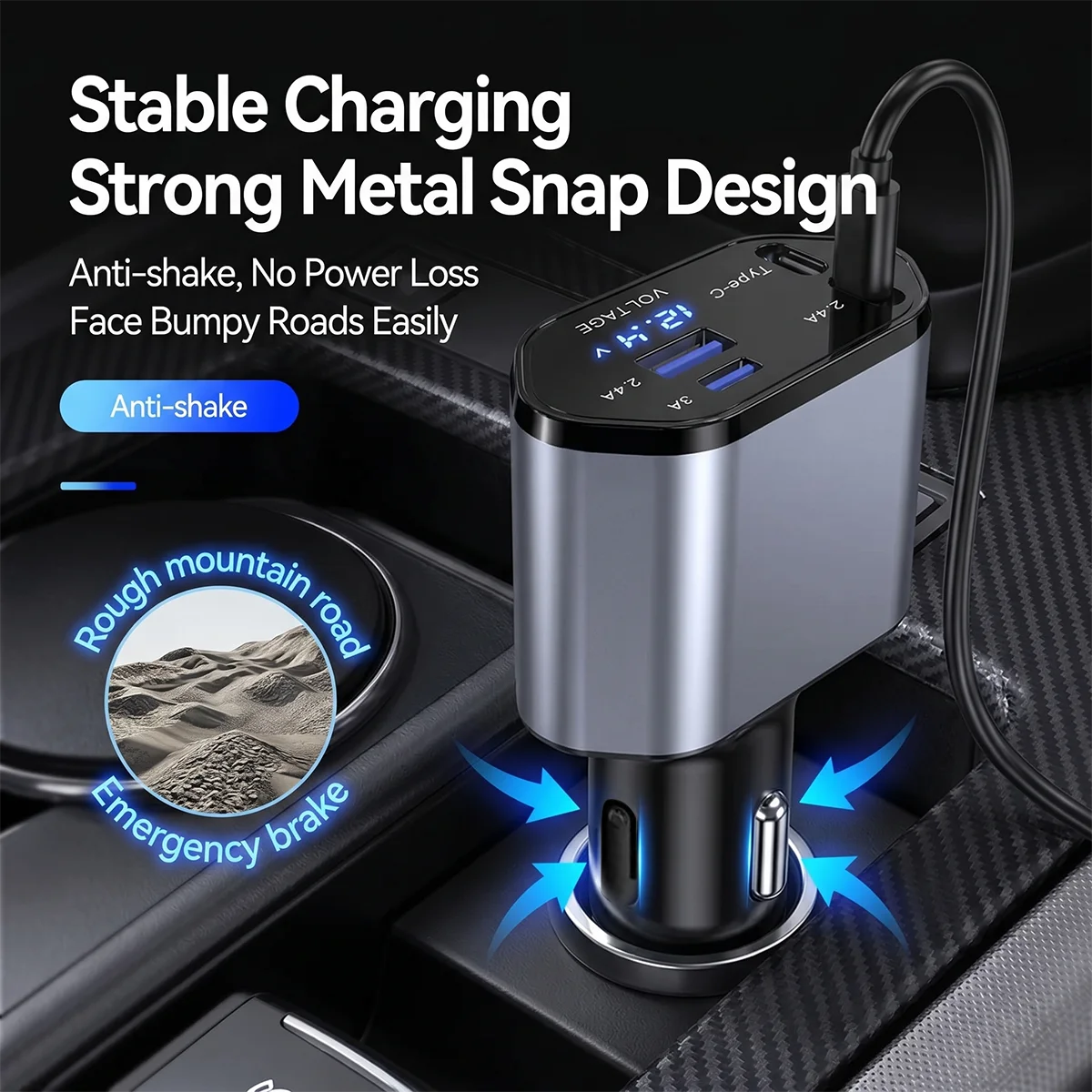 Chargeur allume-cigare multi-ports haute puissance
