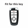 A black TPU leather car key cover with a built-in key fob and keychain.