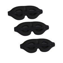 Black 3D contoured silk-touch sleep mask designed for light blocking