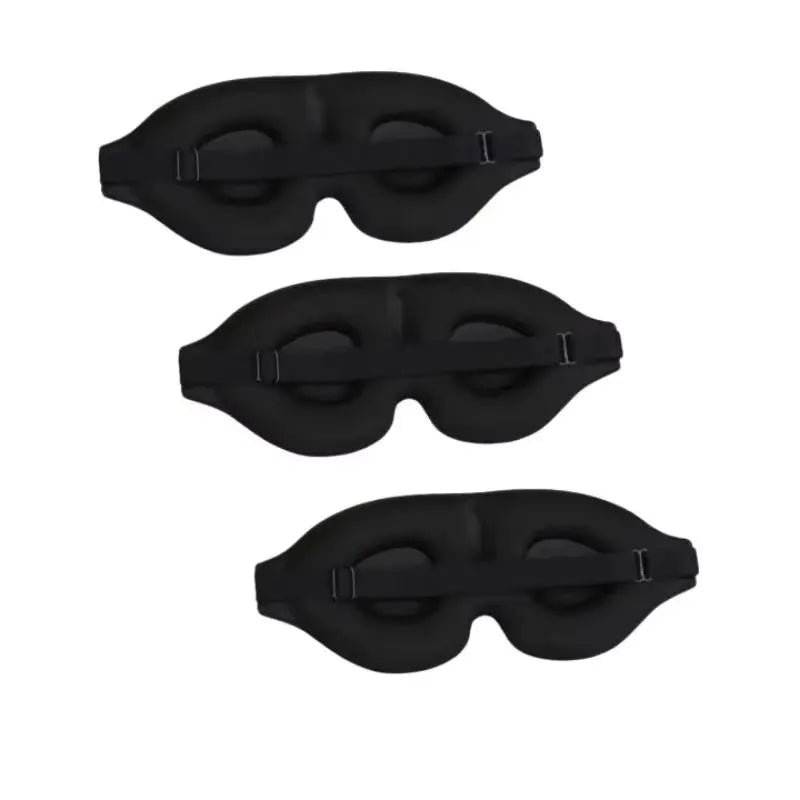 Black 3D contoured silk-touch sleep mask designed for light blocking