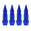 Five bright blue universal bullet head screws for tires and valves