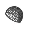 A dark gray mesh crochet hair net for sleeping and everyday wear.