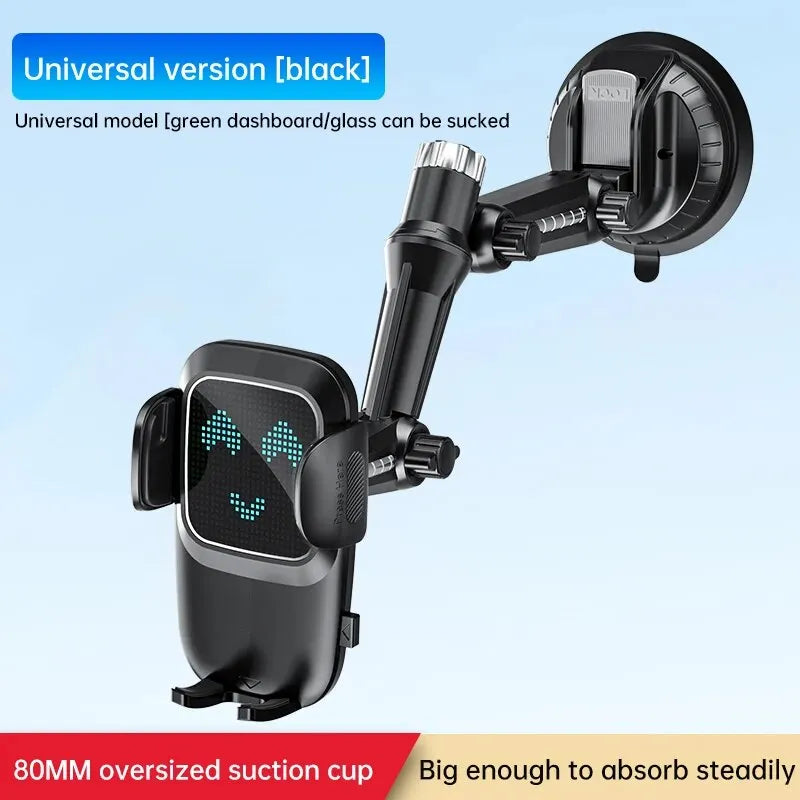 Sujetador universal negro con ventosa para móvil, para tablero o cristal verde