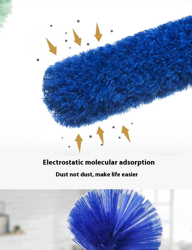 Blue electrostatic molecular duster with two heads for dust removal