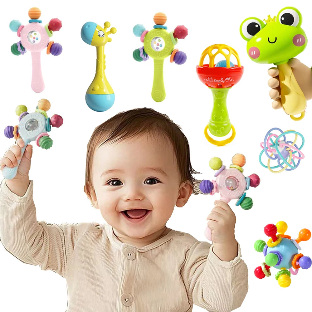 Montessori Sensory Baby Rattle and Teether Toy