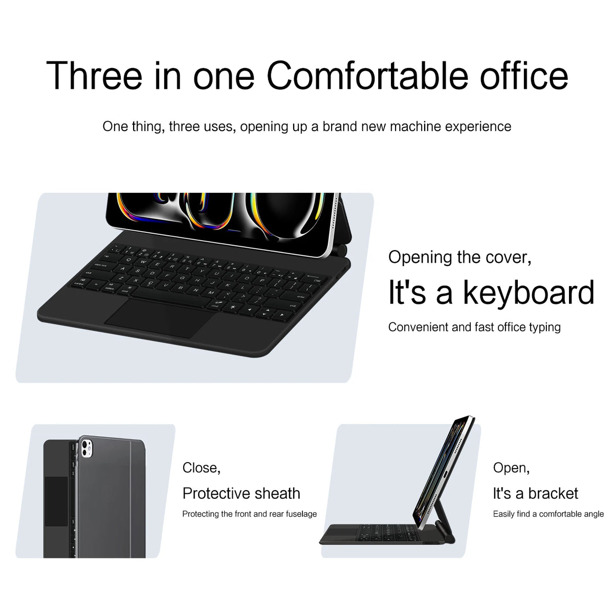iPad Magic Keyboard Case with Backlit Keys and Touchpad