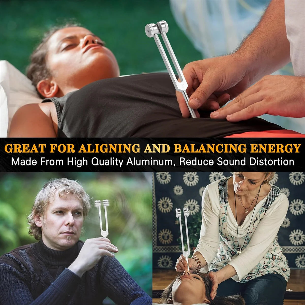128Hz Aluminum Alloy Tuning Fork Set for Sound Therapy and Chakra Balancing