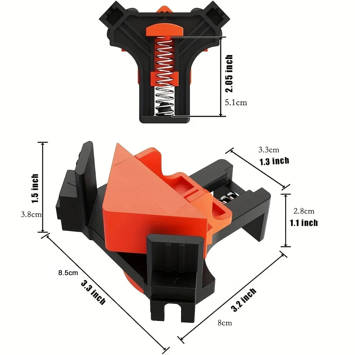 Adjustable Right Angle Corner Clamps for Woodworking (4-Pack)
