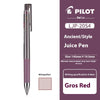 Lila Pilot LJP-20S4 Saftstift mit silbernem Verschluss und goldener Schreibspitze.