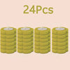 A set of 24 disposable toilet brushes and holders in a lime green color.