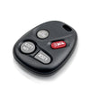 A black replacement remote car key fob with buttons for unlock and lock functions.