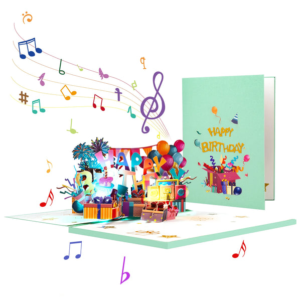 Musical 3D Pop-Up Birthday Card