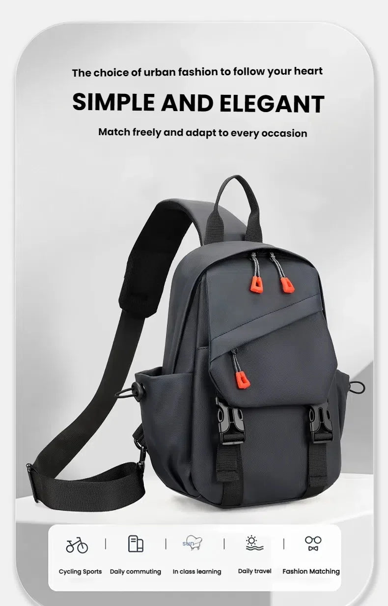 Men's Multi-Pocket Outdoor Chest Bag for Cycling and Hiking