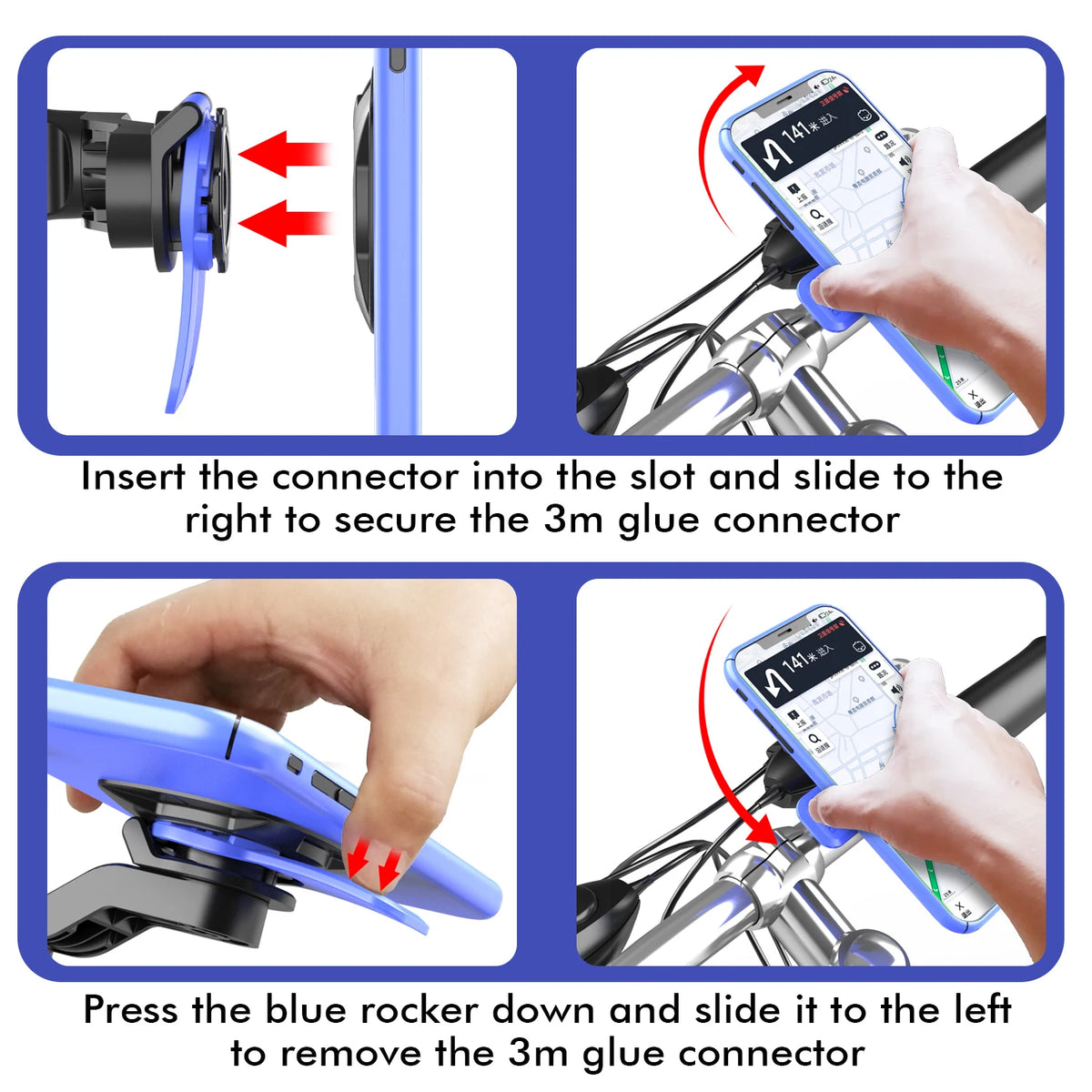Anti-Shake Motorcycle Phone Mount with Vibration Dampener