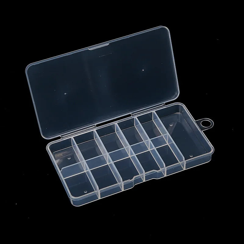 Clear Nail Tip Storage Box with Compartments