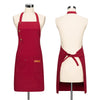 Canvas Cotton Cooking Apron with Adjustable Halter Neck and Large Pockets