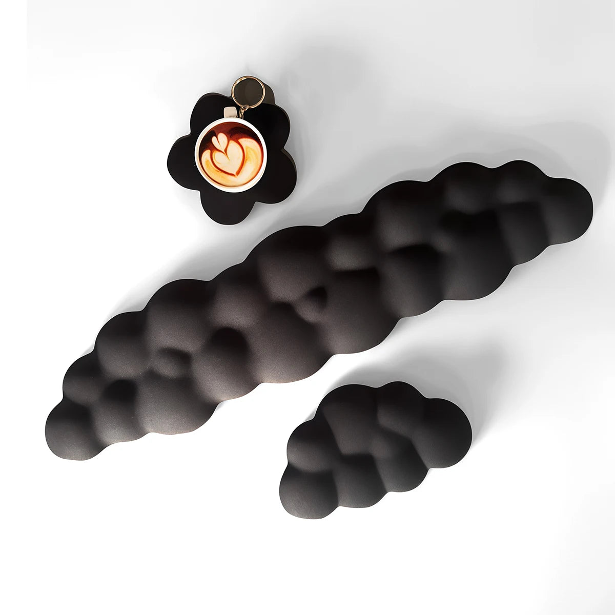 Cloud Wrist Rest Set with Floral Coaster and Non-Slip Base