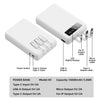 Slim 10000mAh Power Bank with Digital Display and Built-In Cables