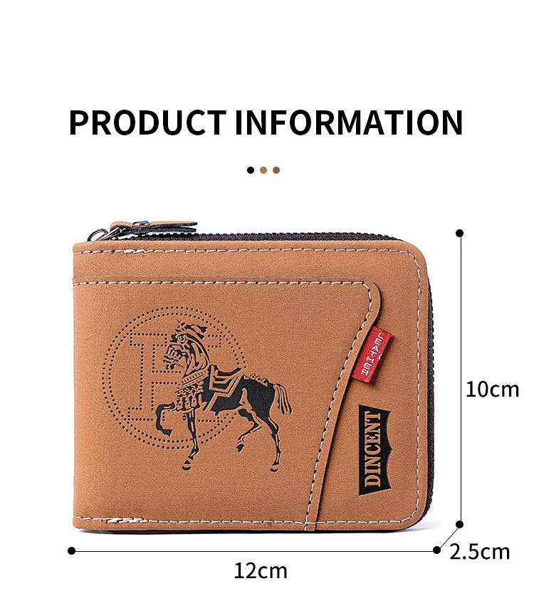 Vintage Waxed Leather Bifold Wallet with Coin Pocket