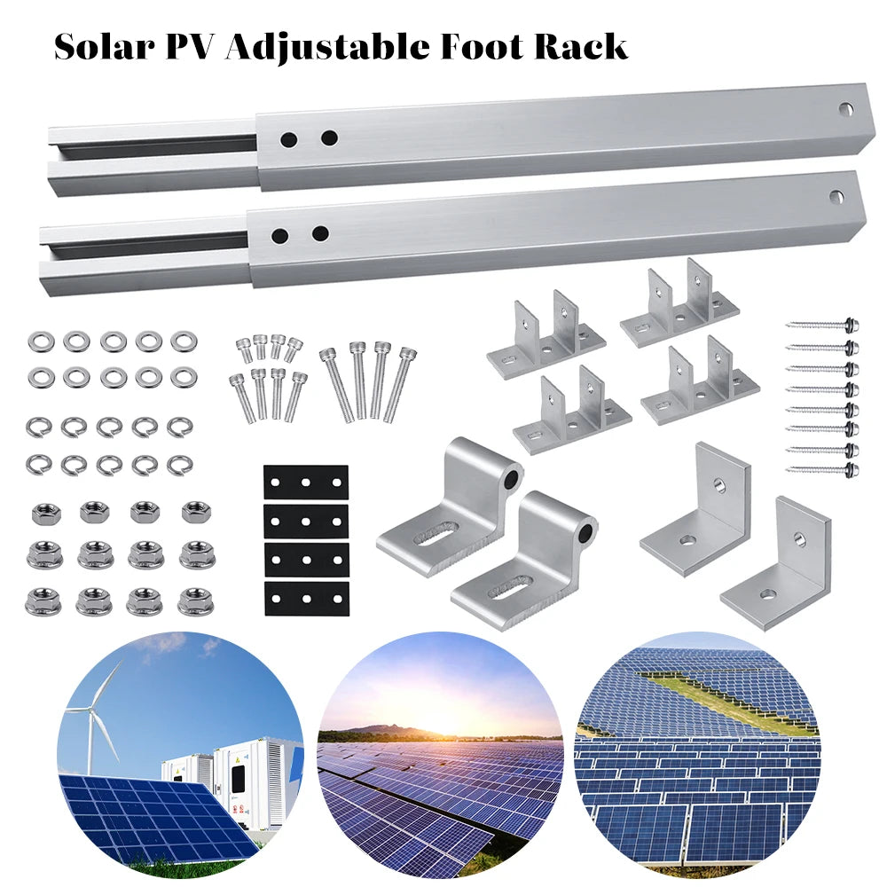 Adjustable Aluminum Solar Panel Mounting Bracket Kit