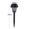 A black solar-powered mosquito zapper with an ambient light feature.