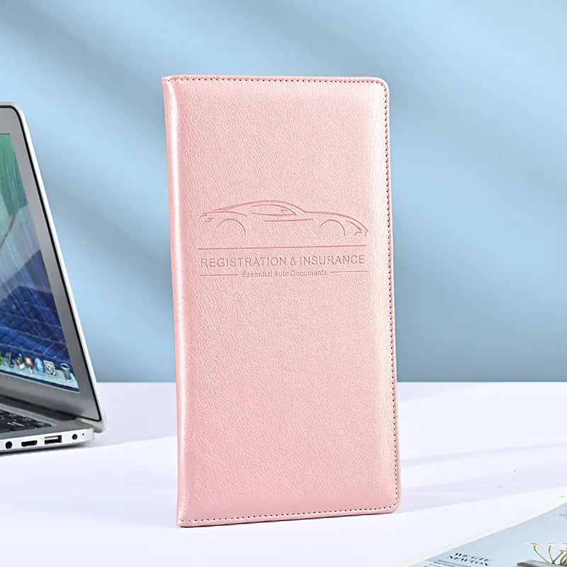 Premium PU Leather Car Document Organizer for Registration and Insurance