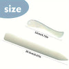 A set of plastic bone folders and crease markers for paper and leather crafts shown in various sizes.