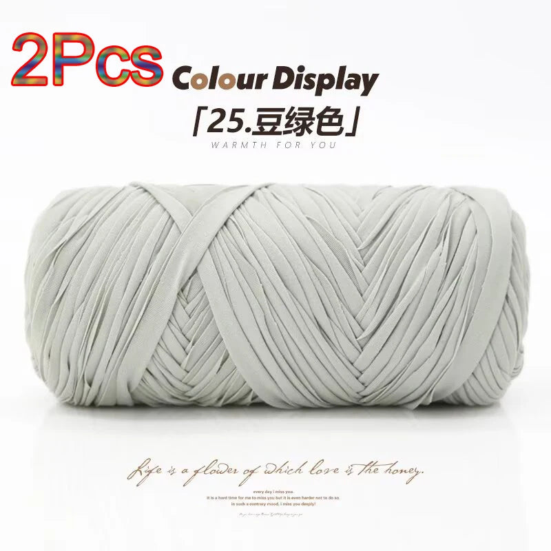 Elastic T-Shirt Yarn for Crochet and Knitting (2-Pack, 50m Each)