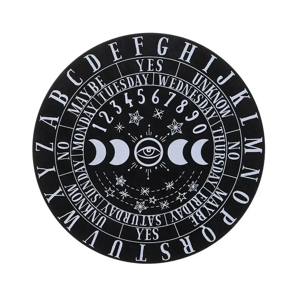 Wooden Pendulum Board with Celestial Design for Divination and Home Decor