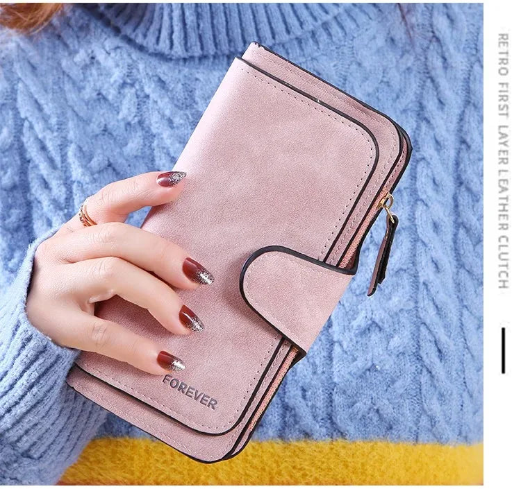 Highland Cow Print Zip-Around Wallet with Card Holder