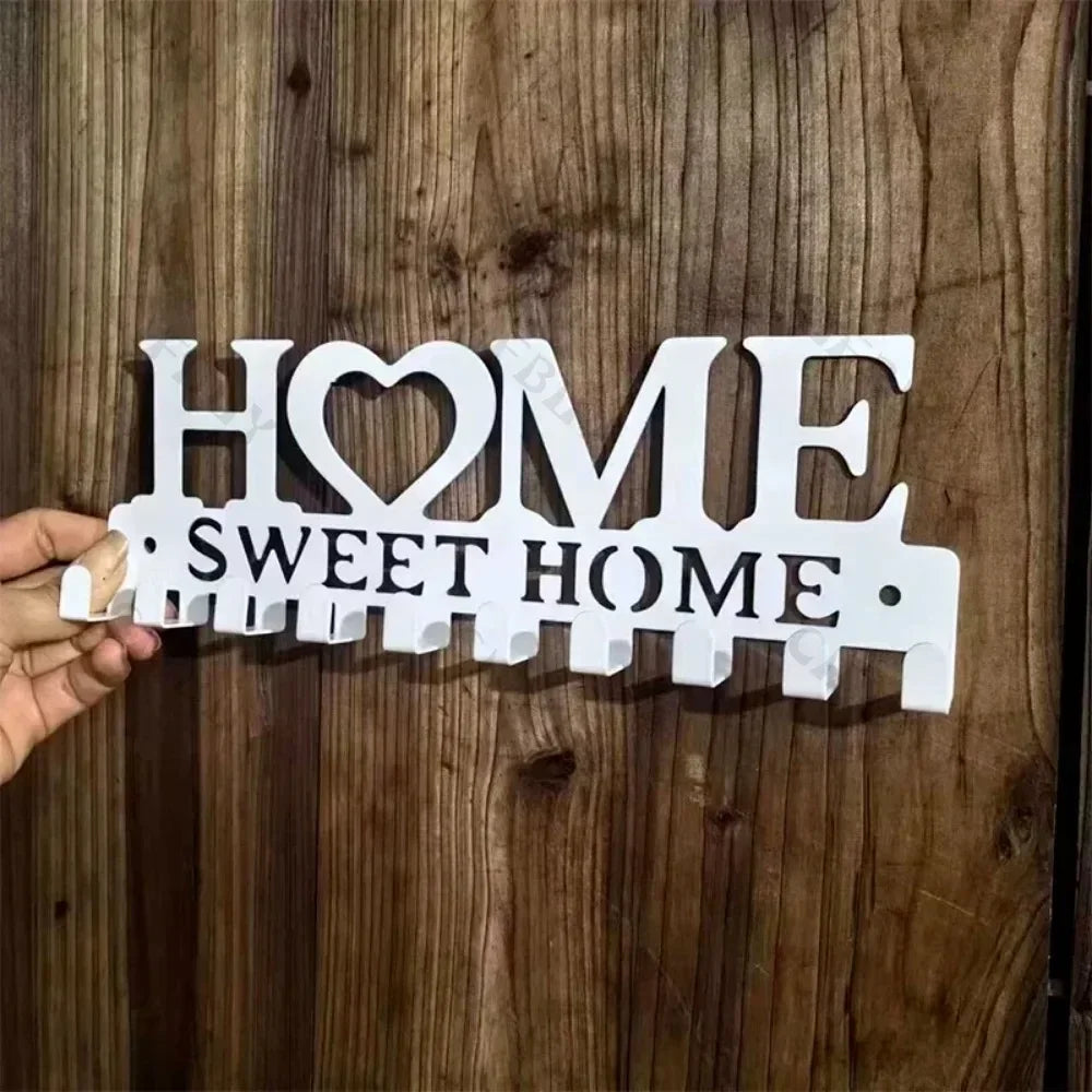 House-Shaped Wall Key Holder with Hooks
