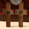 Handcrafted Black Walnut Cross, 5cm Pocket Crucifix